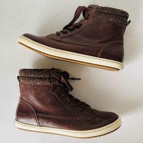 Taos Footwear Leather Respect Casual Mid Top Bootie sz 9 Casual Comfort Coastal - Picture 3 of 15